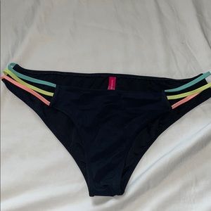 Black Swim Bottom with Paste Accents